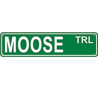 Moose Trl Sign Novelty Moose Decor Moose Street Sign Wall Art Decor For Home Farmhouse Bar Cafe Man Cave 16 X 4 Inch