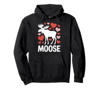 Moose Valentine's Day Heart Love Wildlife Animal Nature Pullover Hoodie