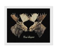 Moose Whisperer Diamond 5D Painting Kits for Adult Beginners Round Full Drill DIY Wall Art Craft Decor Gift 16"x20"
