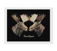 Moose Whisperer Diamond 5D Painting Kits for Adult Beginners Round Full Drill DIY Wall Art Craft Decor Gift 12"x16"