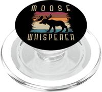 Moose Whisperer Retro Forest Wildlife Animal Canadian Moose PopSockets PopGrip for MagSafe