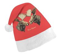 Moose Whisperer Santa Hat Christmas Holiday Party Headwear for Adults Soft Velvet Festive Costume Accessory Child