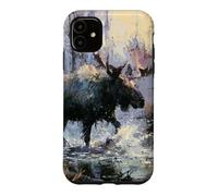 Moose Wilderness Painting Rustic Wildlife Nature Art Case for iPhone 11