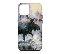 Moose Wilderness Painting Rustic Wildlife Nature Art Case for iPhone 12/12 Pro