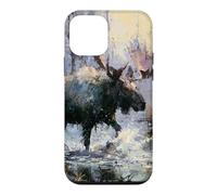 Moose Wilderness Painting Rustic Wildlife Nature Art Case for iPhone 12 mini