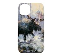 Moose Wilderness Painting Rustic Wildlife Nature Art Case for iPhone 13