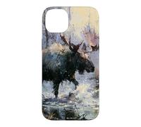 Moose Wilderness Painting Rustic Wildlife Nature Art Case for iPhone 14 Plus