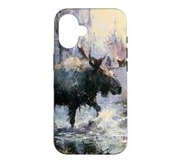 Moose Wilderness Painting Rustic Wildlife Nature Art Case for iPhone 16