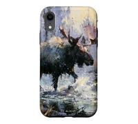 Moose Wilderness Painting Rustic Wildlife Nature Art Case for iPhone XR