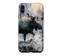 Moose Wilderness Painting Rustic Wildlife Nature Art Case for iPhone XS Max