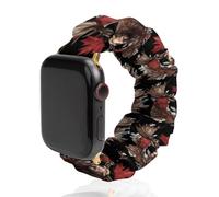 Moose with Canada Flag Soft Elastic Scrunchie Watch Strap Compatible with IWatch Series 6 5 4 3 2 1 Printed Wristbands Bands