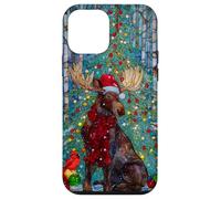 Moose With Red Scarf And Cardinal Bird Winter Case for iPhone 12 mini