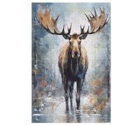 Moose Wooden Jigsaw Puzzles for Adults 1000 Piece Puzzle for Kids & Teens, Fun Educational Games for Family Game Night 78×53cm
