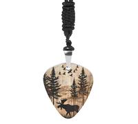 Moose Woodland Hunting Eagle Fashion Guitar Picks Necklace Music Jewellery Personalized Pendant
