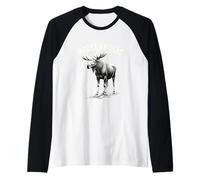 Mooseaholic Moose Head Design Beautiful Moose Lovers Raglan Baseball Tee