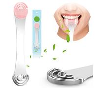 Moosec Tongue Scraper Cleaner, Bad Breath Treament&Get Rid of White Tongue, 100% BPA Free Medical Grade Stainless Steel Tongue Scrubber for Oral Care Dentist Recommendation