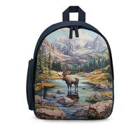Mooses Crossing Streams Flying Bird 13 Inch Backpack Shoulder Bag Blue