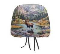 Mooses Crossing Streams Flying Bird Fashion Car Headrest Cover Full Wrap Head Rest Protector Universal Car Seat Cover