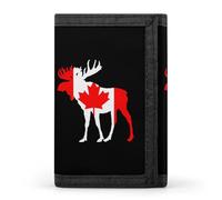 Mooses in Flag of Canada Men's Trifold Wallet Slim Minimalist ID Credit Holder