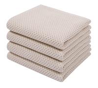 Moosfor 100% Cotton Tea Towels 4 Pk 32 x 71 cm Dish Cloths Beige