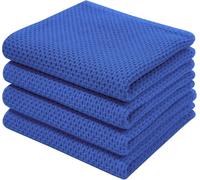 Moosfor 100% Cotton Tea Towels 4 Pk 32 x 71 cm Dish Cloths Blue