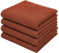 Moosfor 100% Cotton Tea Towels 4 Pk 32 x 71 cm Dish Cloths Brick Red