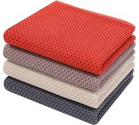Moosfor 100% Cotton Tea Towels 4 Pk 32 x 71 cm Dish Cloths Mixed Color