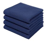 Moosfor 100% Cotton Tea Towels 4 Pk 32 x 71 cm Dish Cloths Navy Blue