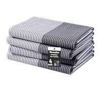 Moosfor 100% Organic Cotton Tea Towels Extra Large, Highly Absorbent Soft Dish Cloths, Lint Free Quick Drying kitchen towel, Premium Dish Towels for Kitchen, Pack of 4, 46 x 72 cm, Black