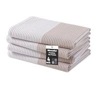 Moosfor 100% Organic Cotton Tea Towels Extra Large, Highly Absorbent Soft Dish Cloths, Lint Free Quick Drying kitchen towel, Premium Dish Towels for Kitchen, Pack of 4, 46 x 72 cm, Beige