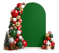 Moosfor 7.2FT Arch Backdrop Cover, Emerald Green Spandex Arch Covers Stretchy Backdrop, Fitted Arches Backdrop Stand Cover, Double-Sided Backdrop Cover for Wedding, Birthday Party, Banquet