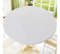 Moosfor Printed Spandex Round Tablecloth Fitted Table Cloth for 45-56 Table | Circle Patterned Elastic Table Cover, Stretch Washable Table Cloths for Picnic, Patio, Dining, Kitchen, Woven