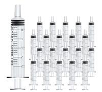 Mooshy 20 Pack 2ml Syringe Individually Sterile Sealed Plastic Colostrum Syringe Reusable For Scientific Lab Dispensing Liquid Measuring Pet Feeding Glue Applicator