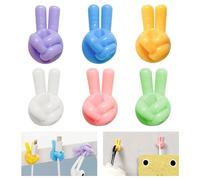 Mooshy 60 pcs Creative Thumbs up Wall Hook, Small Adhesive Hand Hooks Quick Installation No Space Required Stick on Office Desk Car for Data Cable Clips Audio Cables Power Cables Keys