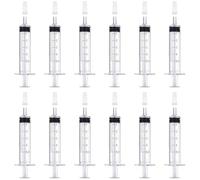 Mooshy Plastic Syringe Set, 12pc Measuring Syringes 5ml, No Needle Colostrum Syringe, Scientific Labs, Pet & Craft Use