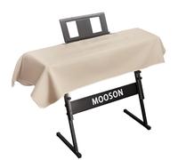 Mooson Original Keyboard Dust Cover - Premium PU Leather, Waterproof & Dustproof, Universal for 61-88 Keys Digital Piano Cover, Dual-Zipper for Music Stand, Soft Fleece Lining Anti-Scratch (Apricot)