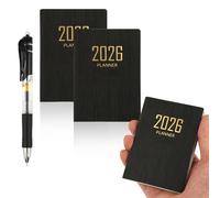 Moosono Small Pocket Diary 2026 Week to View with Pen, A7 Daily Weekly Planner 2026, Slim Diary, Small Agenda Appointment Book for Academic Journal Diary 2 Pack