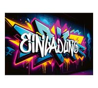 Moosthaler Invitation Cards Children's Birthday Boy - Cool Neon Graffiti Invitation for Birthday & Party - 12 x Invitation Children's Birthday Boy in Street Style Design