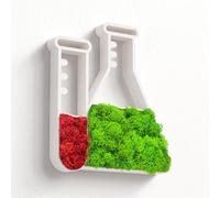 MOOSWERK Moss Door Sign Laboratory Pictogram Doctors White | Icelandic Moss Practice Sign for Laboratory & Analysis Room | Modern Wall Sign Clinic Doctor Practice