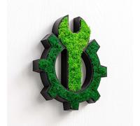 MOOSWERK Moss Door Sign Technology Natural Iceland Moss Picture Modern Pictogram for Server Room & IT Sustainable Wall Decoration & Signage Black