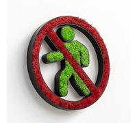 MOOSWERK Natural Moss Door Sign Self-Adhesive Practice Sign Moss Picture Decoration for Private Black Sustainable Wall Decoration for Indoor Use