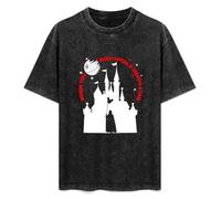 Mootaa Men's Women's Washed Vintage T Shirt When You Wish Upon A Death Star Unisex Antique Wash T-Shirts Black M