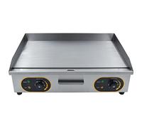 MOOTACO Commercial Electric Griddle,66cm Electric Countertop Flat Top Griddle,1750W x 2 Teppanyaki Stainless Steel Grill with Dual Temperature Control 50-300