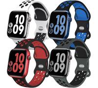 Mootobo 4 Pack Straps Compatible with Apple Watch Strap 38mm 40mm 41mm, Women Men Soft Silicone Replacement Straps for Apple Watch Ultra/Ultra 2 and iWatch Series9 8 7 6 5 4 3 2 1 SE/SE2