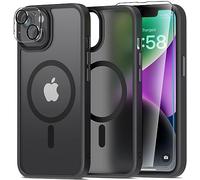 Mootobo 5 in 1 Magnetic Case for iPhone 14/13, Built-in 2 Screen + 2 Camera Protectors, Compatible with MagSafe Accessories - Military-Grade Protection - Black