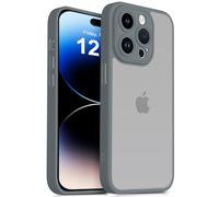 Mootobo Compatible with iPhone 14 Pro Max Case with Lens Protection, Shockproof Military-Grade Protection, Anti-Scratch Matte Back Slim Phone Case 6.7 inch, Gray