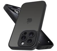 Mootobo for iPhone 15 Pro Max Case 6.7-Inch, Military-Grade Protection 360° Full Body Frosted Translucent Back Phone Cover, Anti-Fingerprint Slim Shockproof Phone Case for iPhone 15 Pro Max - Black