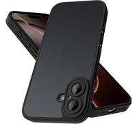 Mootobo for iPhone 16 Case 6.1-Inch, Military-Grade Protection 360° Full Body Frosted Translucent Back Phone Cover, Anti-Fingerprint Slim Shockproof Phone Case for iPhone 16- Black