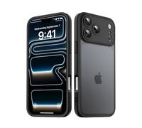 Mootobo Designed for iPhone 17 Pro Max Case with Camera Lens Full Cover Protection, 10FT Military Grade Drop Protection Phone Case with Anti-Fingerprint Matte Back 6.9 inch - Black
