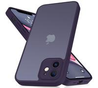 Mootobo for iPhone 11 Case with Camera Lens Full Cover Protection, 10FT Military Grade Drop Protection Phone Case with Anti-Fingerprint Matte Back 6.1 inch - Deeppurple